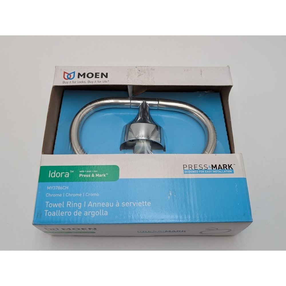 Moen‎ Idora Chrome Moen My3786ch Idora Single Post Bathroom Hand Towel Ring